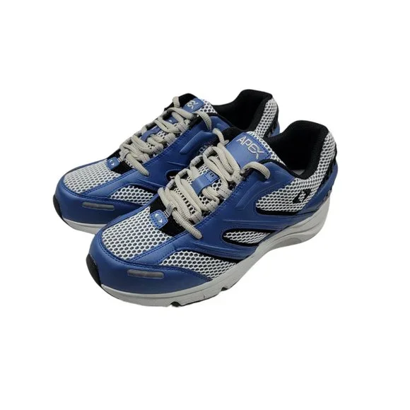 APEX mens Running Shoes V551 White/Blue ( Size US 8) - Picture 2 of 15